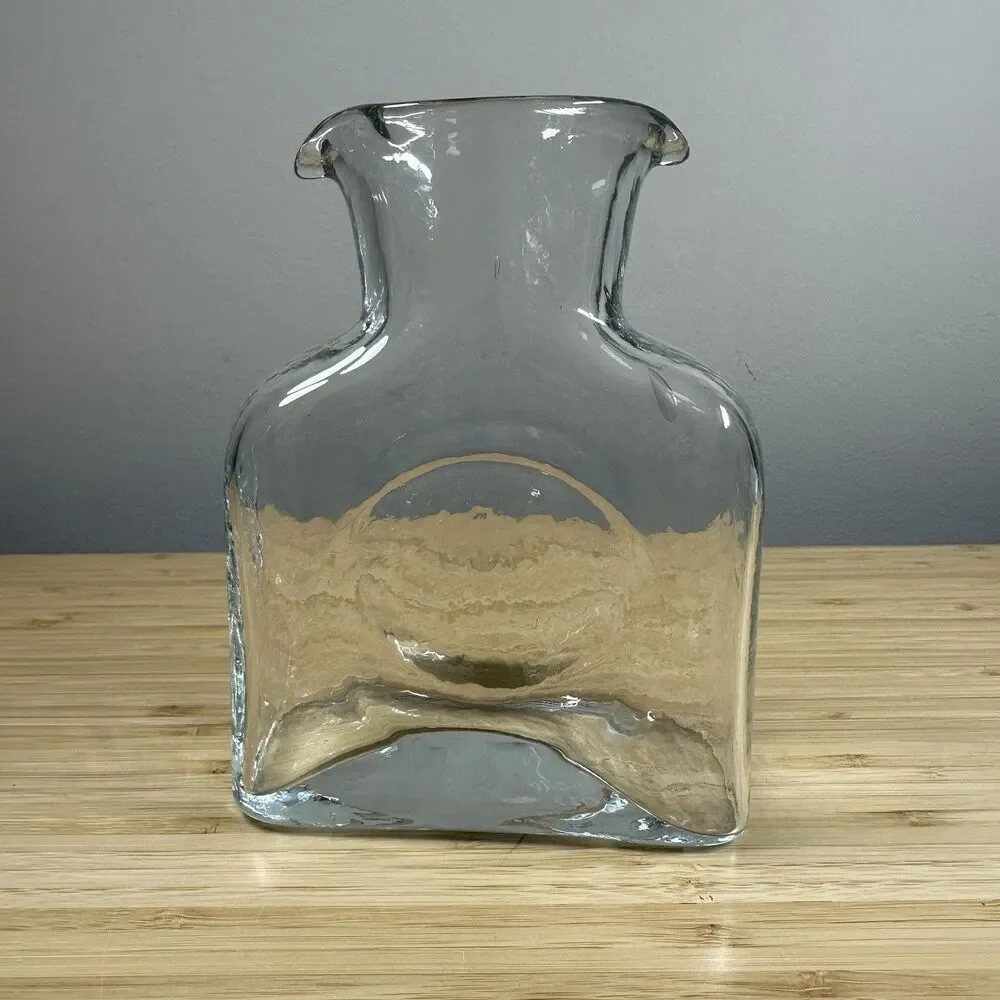 Blenko 384M Mini Water Bottle Crystal Glass Double Spout 2019 16oz Handblown MCM
